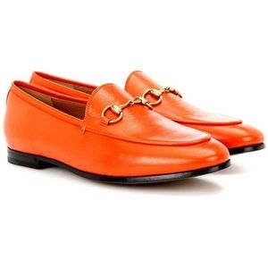 Gucci Orange Horsebit Loafers
